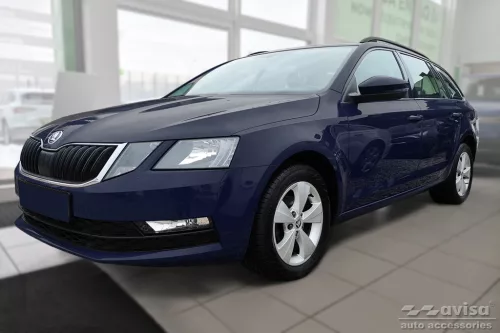 Avisa protecție bară spate din aluminiu bordat 3 mm negru mat SKODA Octavia III combi FL2016-2019