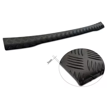   Avisa protecție bară spate din aluminiu bordat negru matt 3 mm FORD TOURNEO CUSTOM II 2023->/FORD E-TOURNEO CUSTOM II 2023->