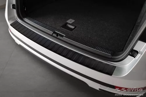 Avisa protecție bară spate din oțel negru mat SKODA SUPERB III combi 2015-2019, FL2019->2024/SCOUT III 2019->