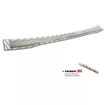   Avisa protecție bară spate din oțel argintiu satin 1 mm texturat, nouă colecție, texturat 1 mm 5/WL TRANSIT CUSTOM II 2023->/E-TRANS II etc.