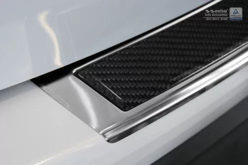 Avisa protecție bară spate din oțel oglindă, din carbon negru și din oțel și carbon Mazda CX-5 I 2012-2014, FL2014-2017