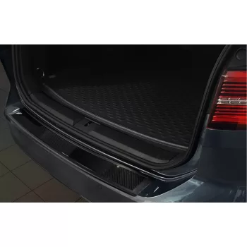   Avisa protecție bară spate din oțel negru, din oțel carbon negru și carbon VOLKSWAGEN Passat B8 variant/R-line/Alltrack/GTE 2014-2019, FL2019->2023