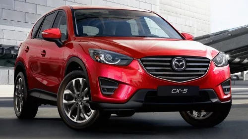 Avisa protecție bară spate din oțel negru, din carbon roșu-negru și din oțel și carbon Mazda CX-5 I 2012-2014, FL2014-2017