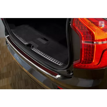   Avisa protecție bară spate din oțel oglindă, roșu-negru din carbon și oțel Volvo XC90 II 2015-2019 FL.2019-2024 FL.2024->