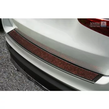   Avisa protecție bară spate din oțel negru, din oțel și carbon roșu-negru MERCEDES GLC (X253) 5D/Hybrid 2015-2019, FL2019-2022