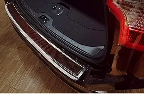 Avisa argintiu oglindă, roșu carbon oțel și carbon Protecție bară spate Volvo XC60 2013-2017