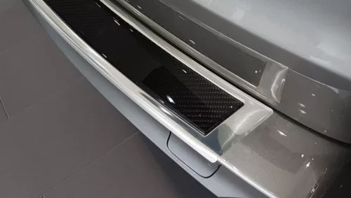 Avisa protecție bară spate din oțel argintiu oglindă, din carbon negru și carbon Bmw X5 F15 2013->