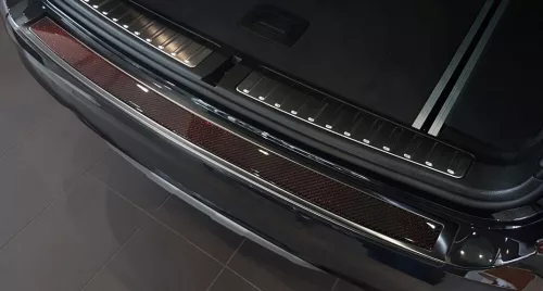 Avisa protecție bară spate din oțel negru, din oțel roșu carbon și carbon Bmw X3 F25 FL 2015->