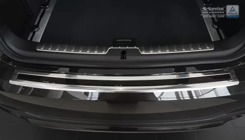 Avisa protecție bară spate din oțel oglindă, din oțel carbon negru și carbon Bmw X6 II F16 2014-2019