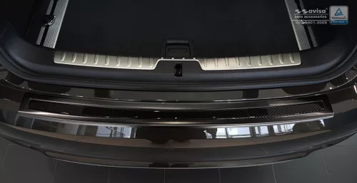 Avisa protecție bară spate din oțel negru, din oțel carbon negru și carbon Bmw X6 II F16 2014-2019