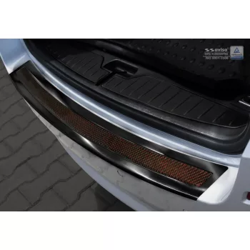   Avisa protecție bară spate din oțel negru, din carbon roșu-negru și din oțel și carbon MERCEDES E Class W212 T-Model 2013-2015, FL2015-2016