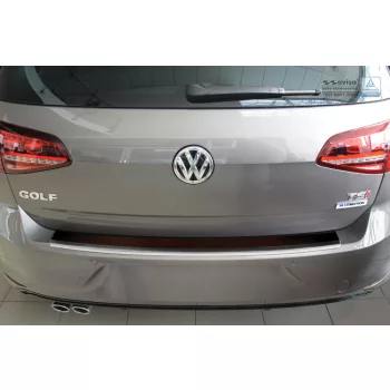   Avisa protecție bară spate din oțel oglindă, din oțel carbon roșu-negru și carbon VOLKSWAGEN Golf VII 5d/3d Hatchback 2012-2017, FL2017-2019