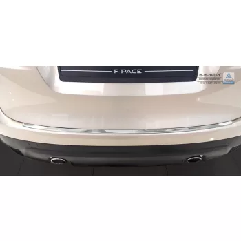   Avisa protecție bară spate din oțel oglindă, din oțel carbon negru și din carbon JAGUAR F-PACE 2016-2020, FL2020->