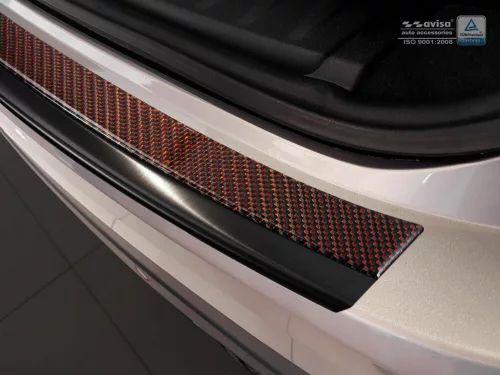 Avisa protecție bară spate din oțel negru, din oțel carbon roșu-negru și din carbon JAGUAR F-PACE 2016-2020, FL2020->