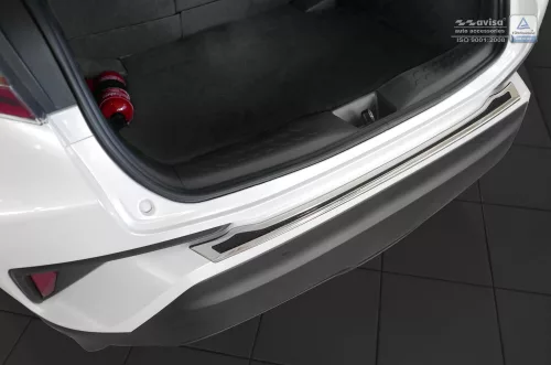 Avisa protecție bară spate din oțel oglindă, din oțel negru carbon și carbon TOYOTA C-HR crossover 2016-2019, FL2019->2023