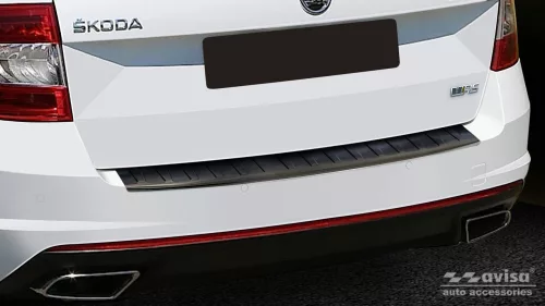 Avisa protecție bară spate din oțel negru SKODA Octavia III combi RS version 2013-2016, FL2016-2019