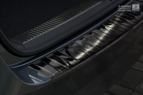 Avisa protecție bară spate din oțel negru SKODA SUPERB III combi 2015-2019, FL2019->2024/SCOUT III 2019->