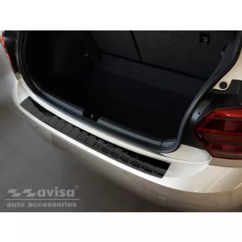   Avisa protecție bară spate din oțel negru VOLKSWAGEN Polo VI Hatchback 5D 2017-2021, FL2021->