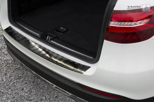 Avisa protecție bară spate din oțel negru MERCEDES GLC (X253) 5D/Hybrid 2015-2019, FL2019-2022