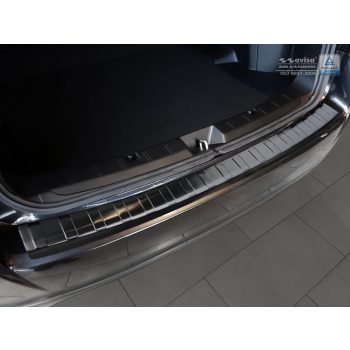 Avisa protecție bară spate din oțel argintiu satin