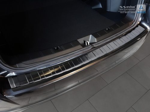 Avisa protecție bară spate din oțel argintiu satin