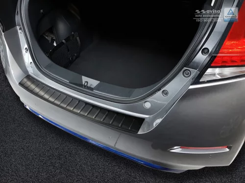 Avisa protecție bară spate din oțel negru NISSAN LEAF II (2E1) 2017-2021, FL2021->(2E1)
