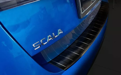 Avisa protecție bară spate din oțel negru SKODA SCALA 2019-2024 FL.2024->