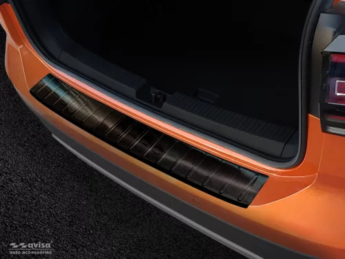 Avisa protecție bară spate din oțel negru VOLKSWAGEN T-Cross 2018->2024, FL 2024->