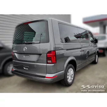   Avisa protecție bară spate din oțel negru, versiune extinsă VOLKSWAGEN T6 Caravelle 2015-2019, FL2019-2024
