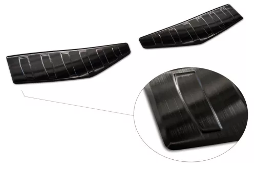 Avisa protecție de bară din oțel neagră FORD MUSTANG MACH-E 2020->(2 pcs)