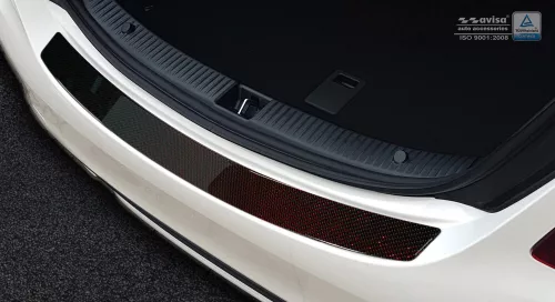 Avisa protecție bară spate din carbon roșu/negru MERCEDES CLS (C218) 2014->