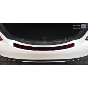  Avisa protecție bară spate MERCEDES C Class W205 limousine 2014->3D carbon cu model roșu/negru