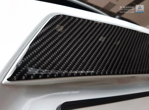 Avisa ornament de ușă din oțel negru 3D carbon (cu deschidere) NISSAN MICRA V 2016->