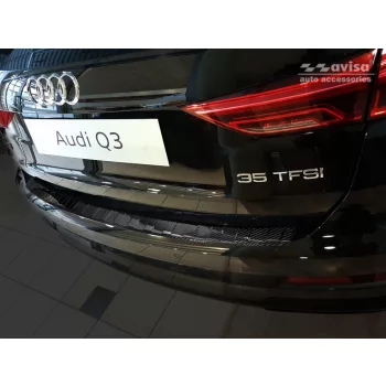   Avisa protecție bară spate Audi Q3 II crossover 2018->carbon mintat negru