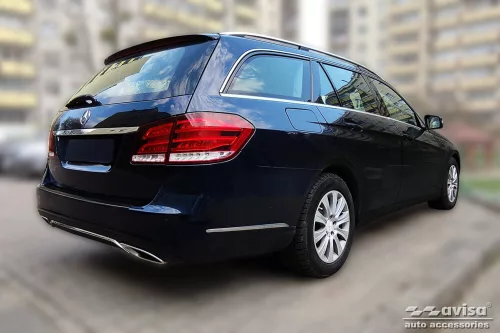 Avisa protecție bară spate din oțel carbon negru MERCEDES E Class W212 T-Model 2013-2015, FL2015-2016