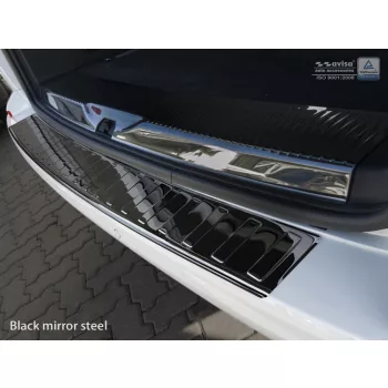   Avisa protecție bară spate din oțel negru oglindă VOLKSWAGEN TRANSPORTER T6/T6.1, Caravelle T6/T6.1 2015-2019, FL2019-2024