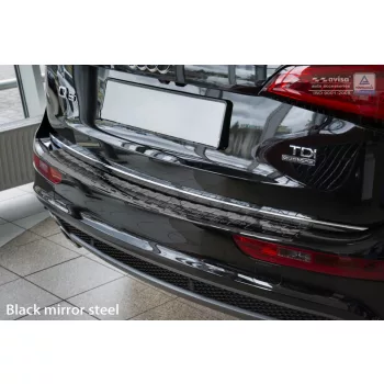   Avisa protecție bară spate din oțel negru oglindă Audi Q5 2008-2012, FL2012-2016, Audi SQ5 2013