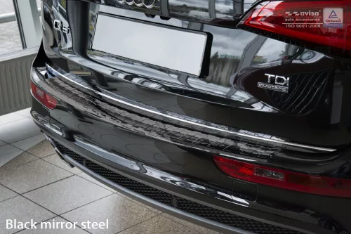 Avisa protecție de bară din oțel lustruit neagră AUDI Q5 2008-2012, FL2012-2016, AUDI SQ5 2013->