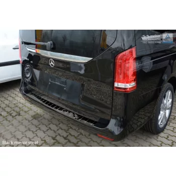   Avisa protecție bară spate din oțel negru oglindă MERCEDES V Class W447/VITO III/Marco Polo 2014-2019, FL2019-2024, FL 2024->