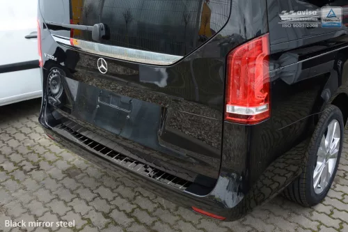 Avisa protecție bară spate din oțel negru oglindă MERCEDES V Class W447/VITO III/Marco Polo 2014-2019, FL2019-2024, FL 2024->