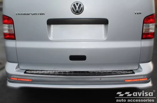 Avisa protecție bară spate din oțel negru oglindă TRANSPORTER T5 Multivan, Caravelle 2003-2012; FL2012-2015, TRANSPORTER T6 2015-2019, FL2019-2024