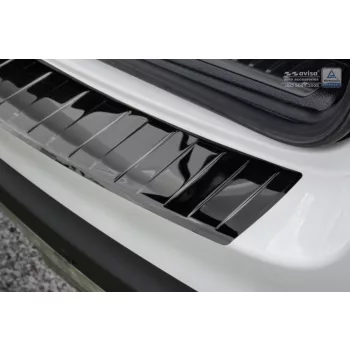   Avisa protecție bară spate din oțel negru oglindă MERCEDES GLC (X253) 5D/Hybrid 2015-2019, FL2019-2022