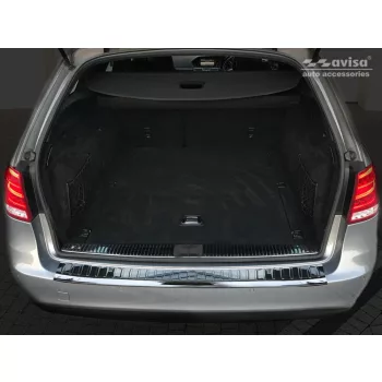   Avisa protecție bară spate din oțel negru oglindă MERCEDES E Class W212 T-Model 2013-2015, FL2015-2016