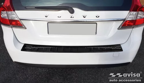 Avisa protecție bară spate din oțel negru oglindă Volvo V70 III FL2014-2016