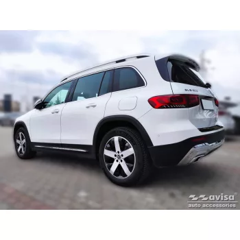   Avisa protecție bară spate din oțel negru oglindă MERCEDES GLB (X247) crossover 2019->/MERCEDES GLB AMG (X247) 2019->