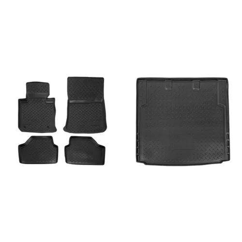 Covorașe de cauciuc premium și tavă de portbagaj BMW X1 E84 cu 5 uși 2010-2016 (egriauto_NORMBM506_NORLBM503_1)