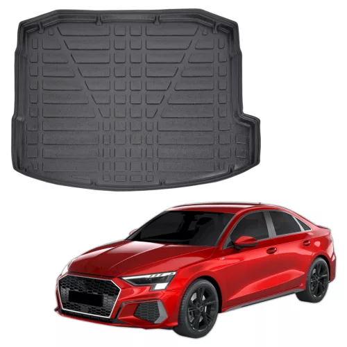 EgriAuto tavă de portbagaj neagră antiderapantă Audi A3 8Y 4 D sedan 2021-