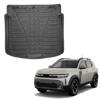   EgriAuto covorașe negre antiderapante pentru portbagaj Dacia Duster 4x2 Hybrid- (portbagaj inferior)-2024-