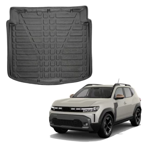 EgriAuto tavă de portbagaj neagră antiderapantă Dacia Duster 4x2 Hibrid- (inferior suport)-2024-