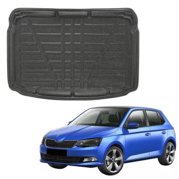   EgriAuto tavă de portbagaj neagră antiderapantă Skoda Fabia 3 Htb 2014-2020
